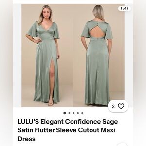 Lulu's Sage Green Long Sleeve Dress